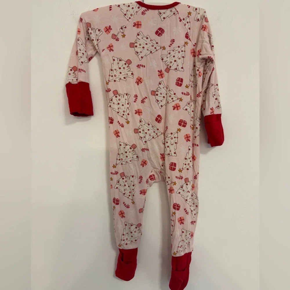 Caden Lane Pink and Red Holiday Footies Pajamas